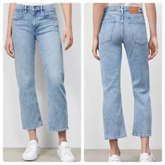 Lafayette 148 New York Bedford Light Wash Straight Leg Jeans 31 Classic Minimal - Picture 1 of 7